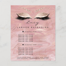 Prijslijst Makeup Artist Beauty Lash Glitter Marbl Flyer