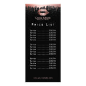 Prijslijst | Makeup artistiek Roos Gold Glitter Li Reclamekaart (Achterkant)