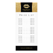Prijslijst | Makeup kunstenaar Gold Glitter Lips S Reclamekaart (Voorkant)