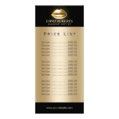 Prijslijst | Makeup kunstenaar Gold Lips Beauty Sa Reclamekaart (Achterkant)