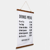 Prijslijst menu Drinken Hangend Wandkleed (Gebogen)