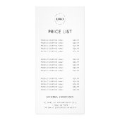 Prijslijst met aangepaste Logo minimalistische pla Reclamekaart (Voorkant)