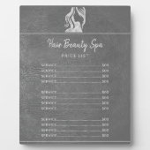 Prijslijst met haar Salon Silver Grey Leather Fotoplaat (Voorkant)