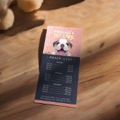 Prijslijst met lage poly Dog Pet Care Grooming Reclamekaart