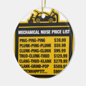 Prijslijst met mechanische geluidsemissies keramisch ornament (Links)