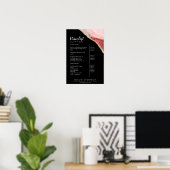 Prijslijst met moderne marmer Gold Salon Poster (Thuiskantoor)