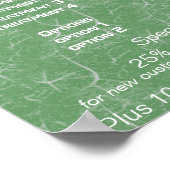 Prijslijst met roze bloemen Reiki Ingevroren servi Poster (Hoek)