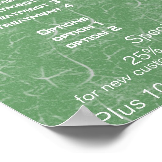 Prijslijst met roze bloemen Reiki Ingevroren servi Poster (Hoek)