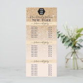 Prijslijst met roze Gold Glitter Ombre Logo Salon (Staand voorkant)