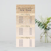 Prijslijst met roze Gold Glitter Ombre Salon (Staand voorkant)