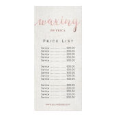 Prijslijst met wasmiddelen en schroefdraad reclamekaart (Voorkant)