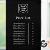 Prijslijst met zwart logo | Aangepast professionee Raamsticker (Huis)