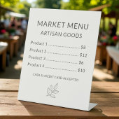 Prijslijst Minimalistisch Small Business Neutraal Reclamebord Met Voetstuk