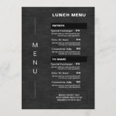 Prijslijst modern Chalkboard Restaurant Lunch Menu (Voorkant)