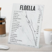 Prijslijst moderne marmer esthetics Salon Services Reclamebord Met Voetstuk (Insitu)
