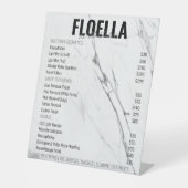 Prijslijst moderne marmer esthetics Salon Services Reclamebord Met Voetstuk (Voorkant)