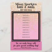 Prijslijst nagelstudio manicure pedicure salon flyer (Voorkant)