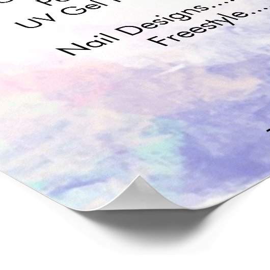 Prijslijst Nagelstudio Waterverf, Goud Glitter Pos Poster (Hoek)