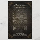 Prijslijst |  omhuld Damask Beauty Salon Flyer (Voorkant)