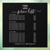 PRIJSLIJST| Openingstijden voor zakelijke Logo Raamsticker (Vel 3)