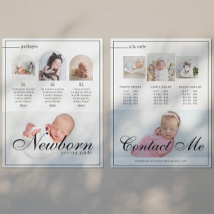 Prijslijst Pasgeboren Kraamfotografie Sessie Flyer
