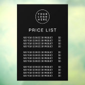 Prijslijst professioneel logo bedrijfs raamfolie raamsticker (Vel 3)