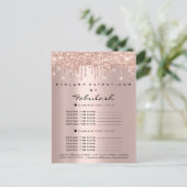 Prijslijst Roos Gold Drives Eyelashes Makeup Brows Briefkaart (Staand voorkant)