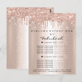 Prijslijst Roos Gold Drives Eyelashes Makeup Hair Briefkaart (Voorkant / Achterkant)