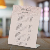 Prijslijst roos Gold Glitter Service Menu Reclamebord Met Voetstuk