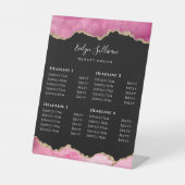 Prijslijst Roze Agate Beauty Salon Reclamebord Met Voetstuk (Voorkant)