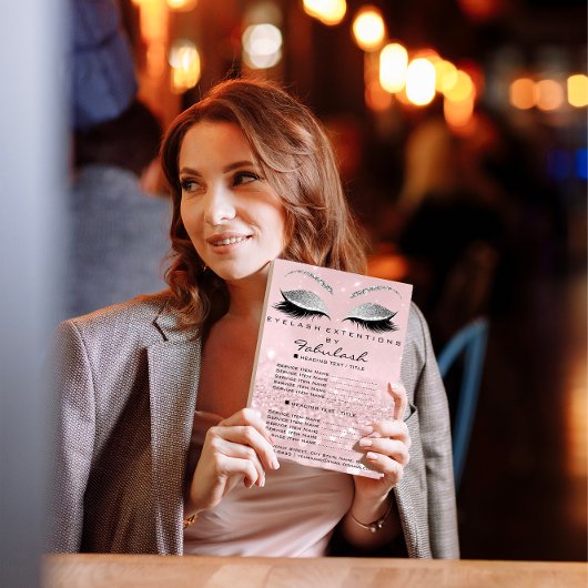 Prijslijst Roze Glitter Flyer Make-up Artist Salon