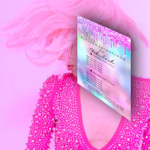 Prijslijst roze makreel Beauty Salon Roos Holograa Flyer