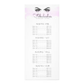 Prijslijst roze wolkenkrabber reclamekaart (Voorkant)