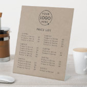 Prijslijst | Rustic Kraft Business Logo Modern Reclamebord Met Voetstuk (Insitu)