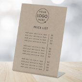 Prijslijst | Rustic Kraft Logo Business Modern Reclamebord Met Voetstuk