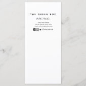 Prijslijst Salad en Sandwich Menu (Achterkant)