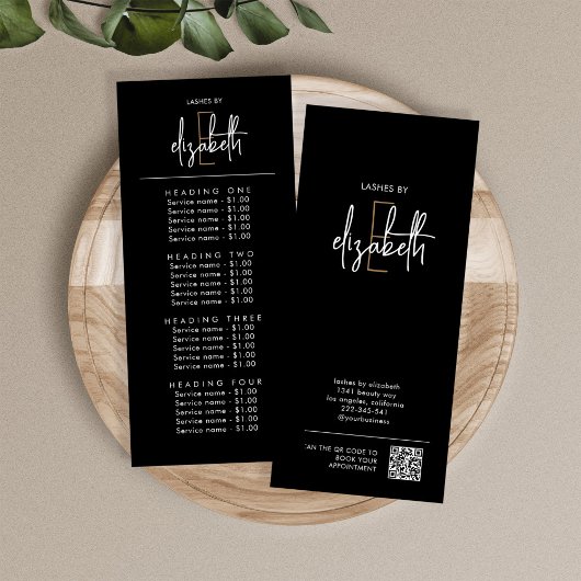 Prijslijst Salon Diensten Rack Card Reclamekaart