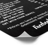 Prijslijst Salon Poster (Hoek)