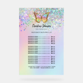 prijslijst schoonheidssalon acryl bord