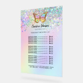 prijslijst schoonheidssalon acryl bord (Hoek)