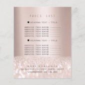 Prijslijst Schoonheidssalon Rose Glitter Electroly Flyer (Achterkant)