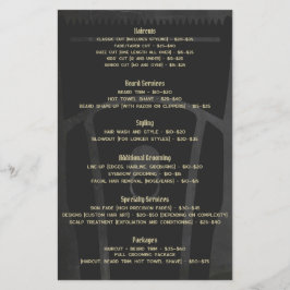 Prijslijst Service Menu Kapperszaak Kapper 