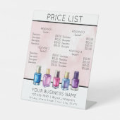 Prijslijst service menu Nagelsalon nagellak Reclamebord Met Voetstuk (Voorkant)