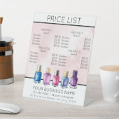 Prijslijst service menu Nagelsalon nagellak Reclamebord Met Voetstuk (Insitu)