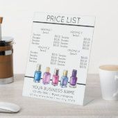 Prijslijst service menu Nagelsalon nagellak Reclamebord Met Voetstuk (Insitu)