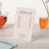 Prijslijst Service Minimalistische Calligrafie Reclamebord Met Voetstuk (Insitu)