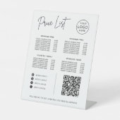 Prijslijst Social Media Website QR Code Business Reclamebord Met Voetstuk (Voorkant)