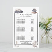 Prijslijst Spa-massage Diensten Aquarel (Staand voorkant)