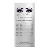 Prijslijst - streepjesextensie - artistieke Violet Reclamekaart (Voorkant)