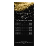 Prijslijst - streepjesverlenging Glitter Gold Blac Reclamekaart (Achterkant)